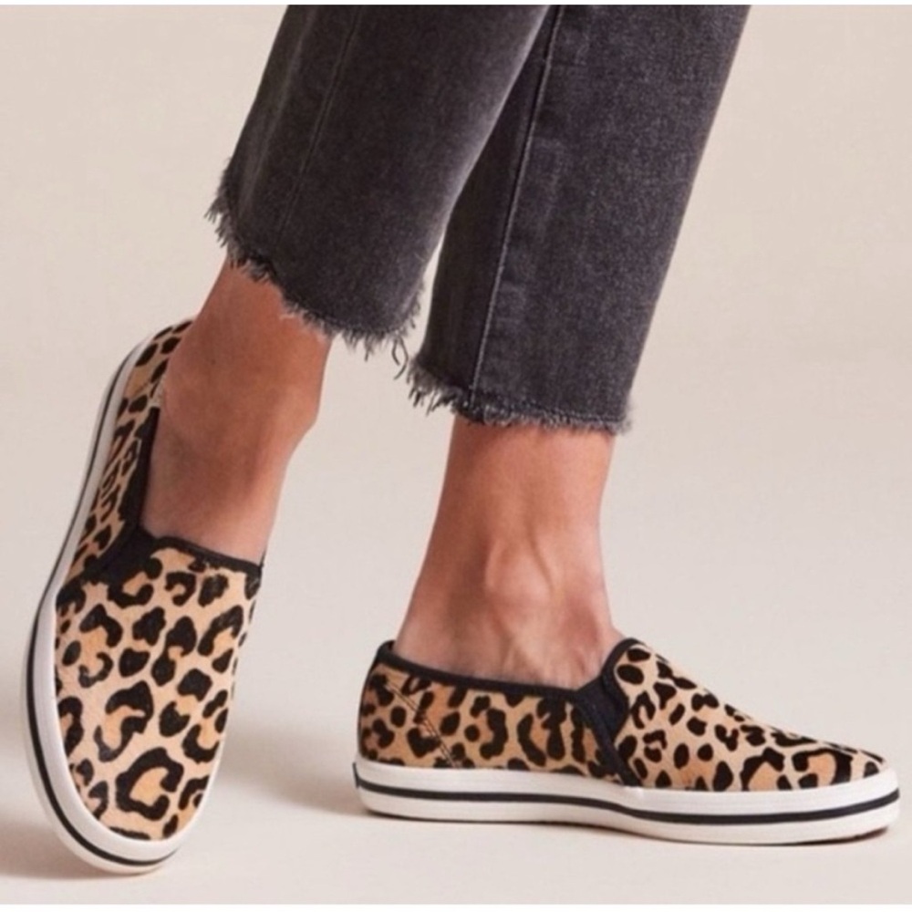 Kate Spade x Keds Leopard Print Slip-On Sneakers